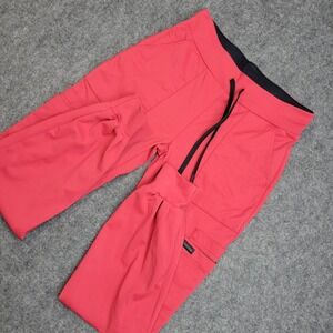 Folds Nurse Pants Womens 5 Red Cargo Medical Stretch Drawstring Waist Tapered